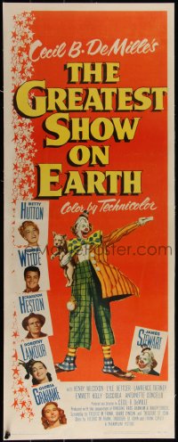 4d0323 GREATEST SHOW ON EARTH linen insert 1952 Cecil B. DeMille circus classic, Heston, James Stewart