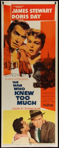 4d0326 MAN WHO KNEW TOO MUCH linen insert 1956 James Stewart, Doris Day, directed by Alfred Hitchcock!