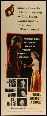 4d0328 REBEL WITHOUT A CAUSE linen insert R1957 Nicholas Ray, James Dean, bad boy from a good family
