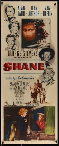 4d0207 SHANE insert 1953 classic western, Alan Ladd, Jean Arthur, Van Heflin, Brandon De Wilde
