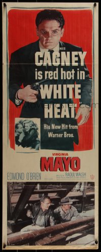 4d0240 WHITE HEAT insert 1949 classic full-length image of red hot James Cagney as Cody Jarrett!