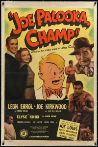 4d0632 JOE PALOOKA CHAMP linen 1sh 1946 Kirkwood, Knox, Ham Fisher, boxing champ Joe Louis, rare!