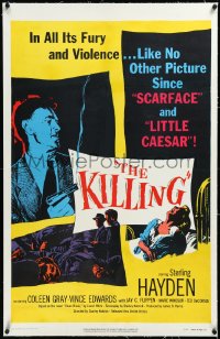4d0638 KILLING linen 1sh 1956 Stanley Kubrick, screenplay by Jim Thompson, classic film noir caper!