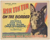 4d0086 ON THE BORDER TC 1930 huge close image of German Shepherd dog star Rin Tin Tin, ultra rare!