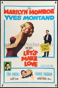 4d0642 LET'S MAKE LOVE linen 1sh 1960 great images of super sexy Marilyn Monroe & Yves Montand!