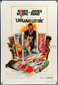 4d0644 LIVE & LET DIE linen West Hemi 1sh 1973 Robert McGinnis art of Roger Moore as James Bond!