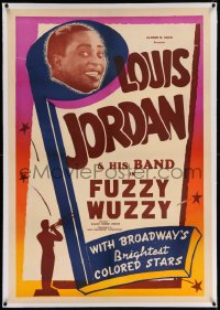 4d0649 LOUIS JORDAN linen 1sh 1946 playing Fuzzy Wuzzy with Broadway's brightest colored stars, rare!