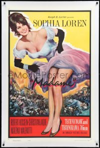 4d0654 MADAME SANS GENE linen 1sh R1963 sexy full-length Sophia Loren in low-cut dress, Madame!