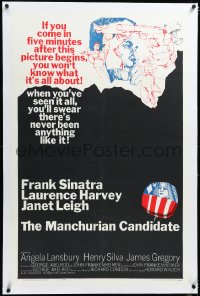 4d0662 MANCHURIAN CANDIDATE linen 1sh 1962 cool art of Frank Sinatra, directed by John Frankenheimer!