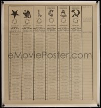 4d0329 1924 UNITED STATES PRESIDENTIAL ELECTION linen 18x20 voting ballot 1924 Calvin Coolidge won!