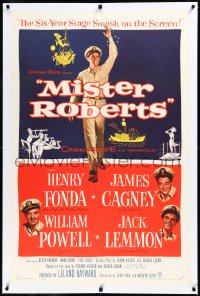 4d0667 MISTER ROBERTS linen 1sh 1955 Henry Fonda, James Cagney, William Powell, Lemmon, John Ford!