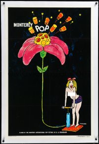 4d0669 MONTEREY POP linen 1sh R1978 D.A. Pennebaker, rock & roll, great sexy Tomi Ungerer art!