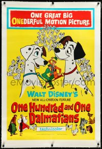 4d0692 ONE HUNDRED & ONE DALMATIANS linen 1sh 1961 most classic Walt Disney canine family cartoon!