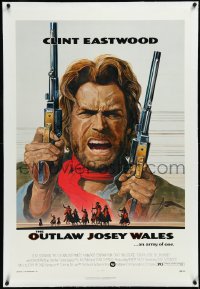 4d0696 OUTLAW JOSEY WALES linen NSS style 1sh 1976 Clint Eastwood is an army of one, Anderson art!
