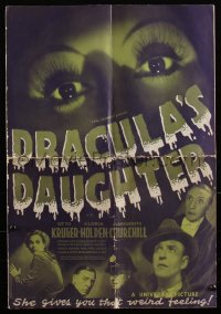 4d0127 DRACULA'S DAUGHTER pressbook 1936 vampire Gloria Holden is offspring of Dracula, ultra rare!