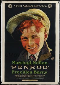 4d0699 PENROD linen 1sh 1922 great c/u art of Wesley Freckles Barry, Booth Tarkington, ultra rare!