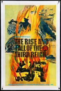 4d0713 RISE & FALL OF THE THIRD REICH linen int'l 1sh 1968 William L. Shirer, burning swastika art!