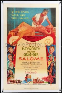 4d0718 SALOME linen 1sh 1953 sexy Biblical Rita Hayworth, Stewart Granger, Laughton as King Herod