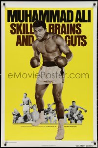 4d0275 SKILL BRAINS & GUTS 1sh 1975 best image of Muhammad Ali in boxing trunks & gloves raised!
