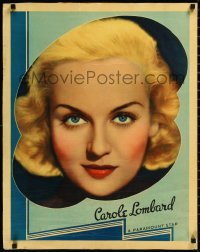 4d0199 CAROLE LOMBARD 22x28 personality poster 1936 portrait of the sexy Paramount star, rare!