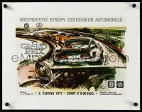 4d0490 EUROPEAN TOURING CAR CHAMPIONSHIP linen 12x16 Czech special poster 1977 cool racing art, rare!