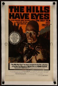 4d0496 HILLS HAVE EYES linen 11x17 special poster 1978 Wes Craven, creepy sub-human Michael Berryman!