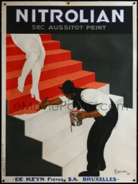 4d0061 NITROLIAN linen 46x62 French advertising poster 1929 wonderful deco Cappiello art, ultra rare!