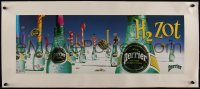 4d0382 PERRIER linen 9x24 French advertising poster 1990s festive bottles of mineral water, H2zot!