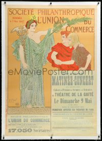 4d0060 SOCIETE PHILANTHROPIQUE L'UNION DU COMMERCE linen 34x48 French special poster 1897 Meunier art