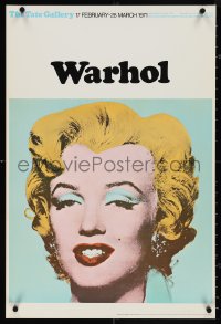 4d0295 TATE GALLERY WARHOL 20x30 English art exhibition 1971 Marilyn Monroe, ultra rare wove paper!