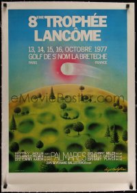 4d0502 TROPHEE LANCOME linen 20x30 French special poster 1977 golf tournament, Luigi Castiglioni art!