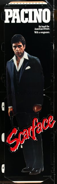4d0304 SCARFACE 22x76 standee 1983 Al Pacino as Tony Montana, De Palma, Oliver Stone, ultra rare!