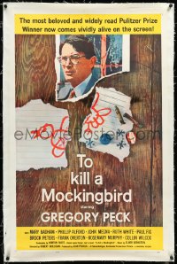 4d0750 TO KILL A MOCKINGBIRD linen 1sh 1963 Gregory Peck classic, from Harper Lee's famous novel!