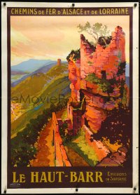4d0255 LE HAUT-BARR 30x41 French travel poster 1920s early Roger Soubie art of castle ruins, rare!