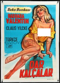 4d0343 DAS MADCHEN MIT DEN SCHMALEN HUFTEN linen Turkish 1961 art of sex bomb Barbara Valentin, rare!
