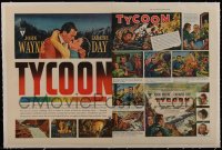 4d0341 TYCOON linen magazine 2-page spread 1947 different montage art of John Wayne & Laraine Day!
