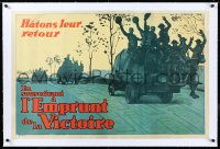 4d0456 EN SOUSCRIVANT L'EMPRUNT DE LA VICTOIRE linen 24x37 Canadian WWI war poster 1918 ultra rare!