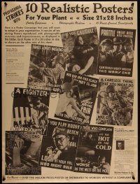4d0269 PROPAGANDA STRIKES WITH 10 REALISTIC POSTERS group of 9 21x28 WWII war posters 1943 very rare!