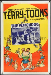 4d0766 WATCHDOG linen 1sh 1939 Paul Terry's Terry-Toons, cool montage art & inset cartoon image!