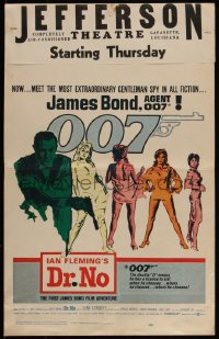 4d0164 DR. NO WC 1963 Sean Connery as extraordinary gentleman spy James Bond, Caroff & Hooks art!