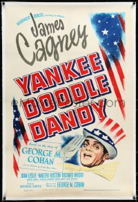 4d0775 YANKEE DOODLE DANDY linen 1sh 1942 James Cagney classic patriotic biography of George M. Cohan!