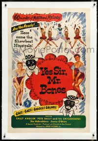 4d0776 YES SIR MR. BONES linen revised 1sh 1951 it's laff-time when showboat minstrels come to town!