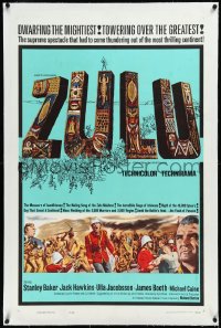 4d0778 ZULU linen 1sh 1964 Stanley Baker & Michael Caine English classic, dwarfing the mightiest!