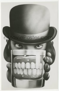 4f1298 CLOCKWORK ORANGE deluxe 6x9.5 still 1972 wonderful Philip Castle art of McDowell & dentures!