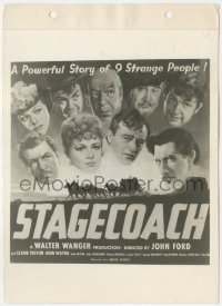4f1553 STAGECOACH 8x11 key book still 1939 six-sheet art of John Wayne, Claire Trevor & top stars!