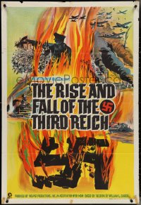 4f0417 RISE & FALL OF THE THIRD REICH Aust 1sh 1968 book by William L. Shirer, burning swastika!
