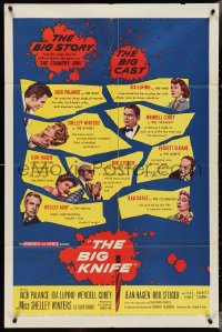 4f0707 BIG KNIFE 1sh 1955 Robert Aldrich, Jack Palance, Ida Lupino, Shelley Winters, Rod Steiger!