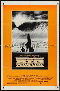 4f0708 BIG WEDNESDAY 1sh 1978 John Milius classic surfing movie, silhouette of surfers on beach!
