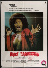 4f0714 BLACKENSTEIN 1sh 1972 Black Frankenstein, image of sexy nearly naked woman screaming, rare!