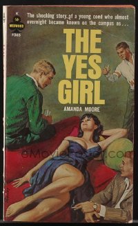 4f1071 YES GIRL paperback book 1964 shocking story of a young coed, great Paul Rader cover art!